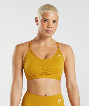 Gymshark Ruched Sport Bh Dam Gula | SE 2853WNB